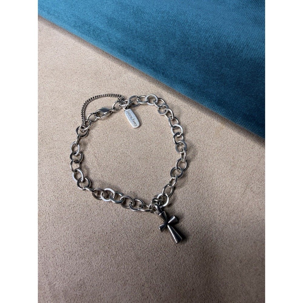 James Avery St Teresa Cross Bracelet Sterling Silver 925 Retired 7"